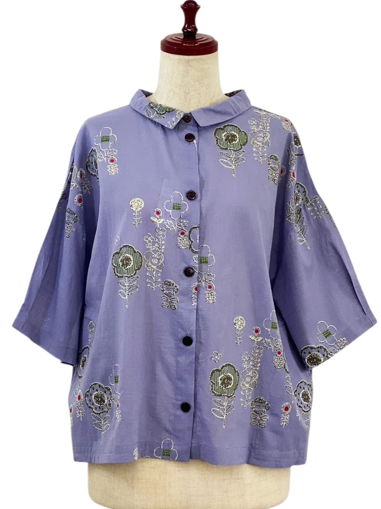 MONA LISA by Pure Fit - Simple Jacket - Secret Garden Print - 264376-PU - PURPLE (J)