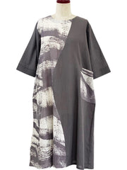 MONA LISA by Pure Fit - Combo Dress - Brushstroke Print - 264381-NT - NATURAL (G)