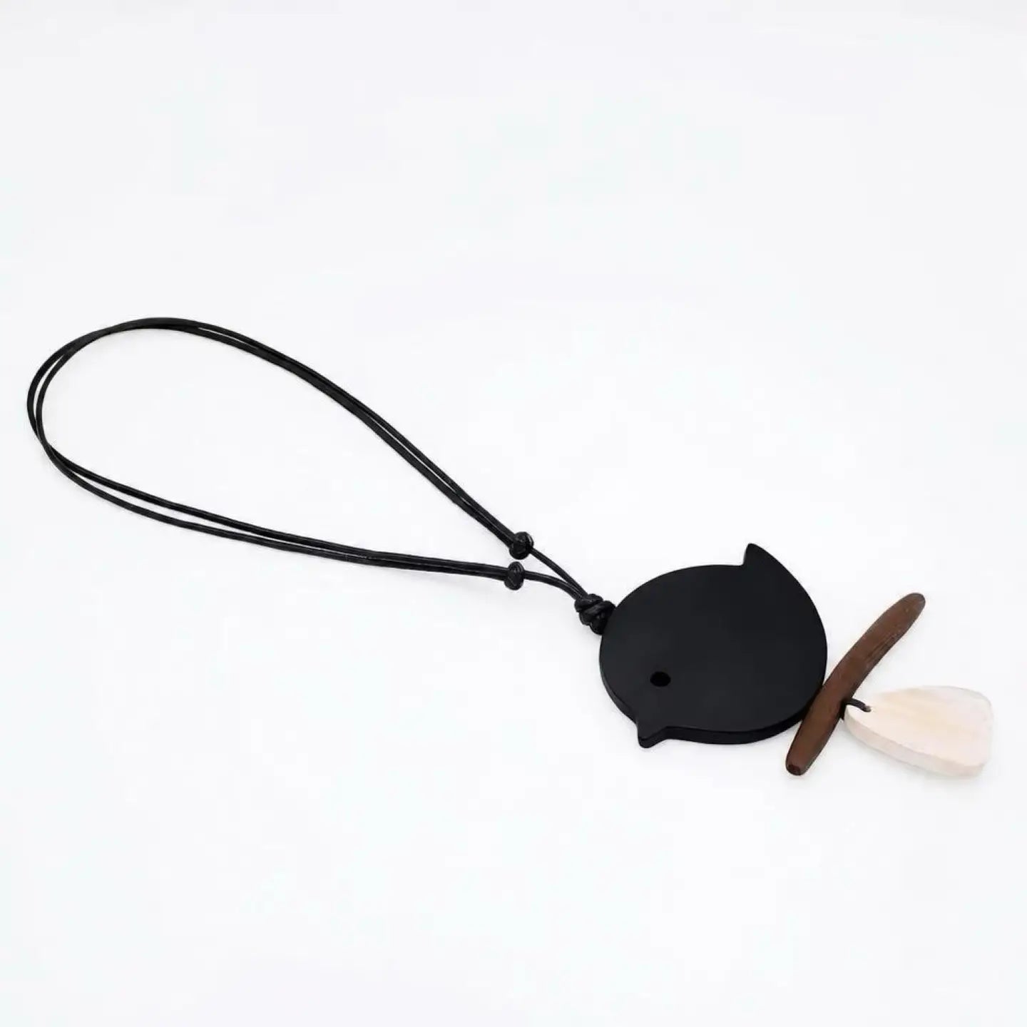 SYLCA White Robin On A Branch Necklace - DW22N05 - BLACK