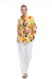 MOONLIGHT Yellow Button Down Polkadot Top - 2654 POKN