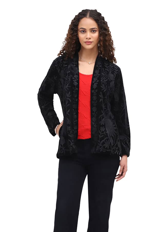 Parsley & Sage - NYX OPEN FRONT JACKET - 26F566E26 - BLACK