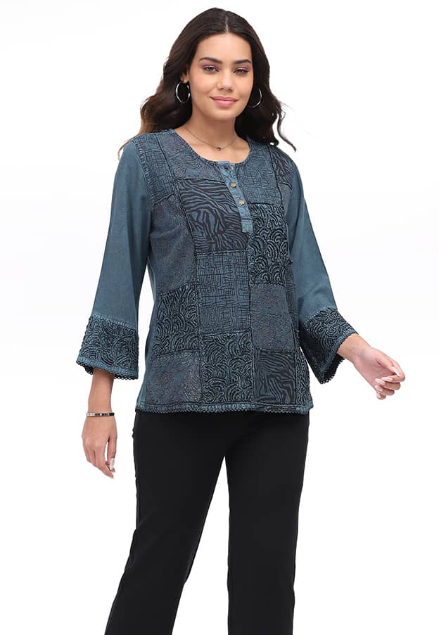 Parsley & Sage - BLAZE TOP - 26F590C - TEAL