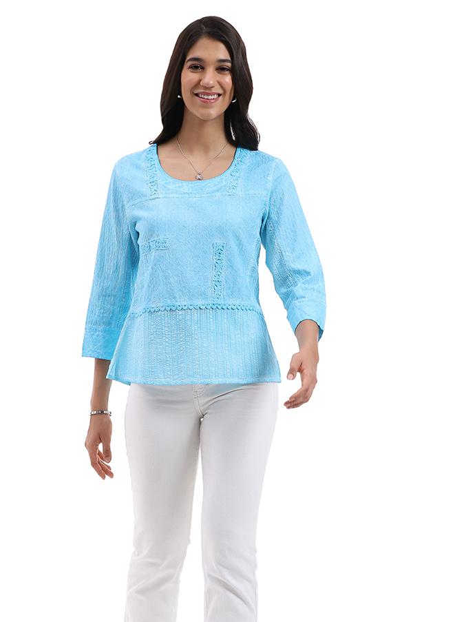 Parsley & Sage NELLE TOP - 26S462CP - TURQUOISE