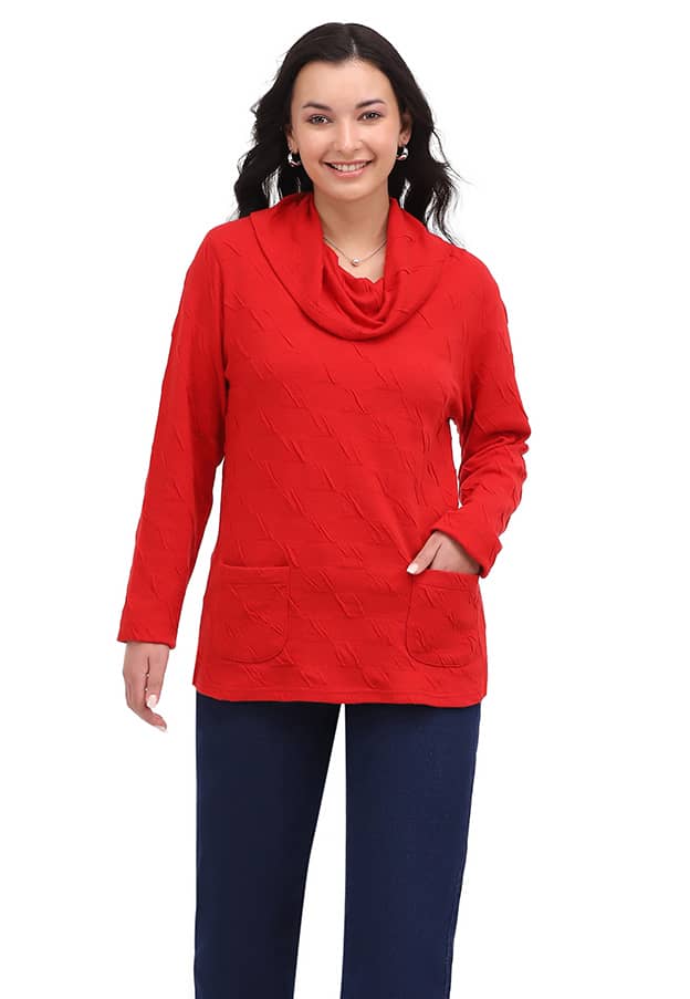 Parsley & Sage - WANDA COWL TOP - 26W241C24 - RED