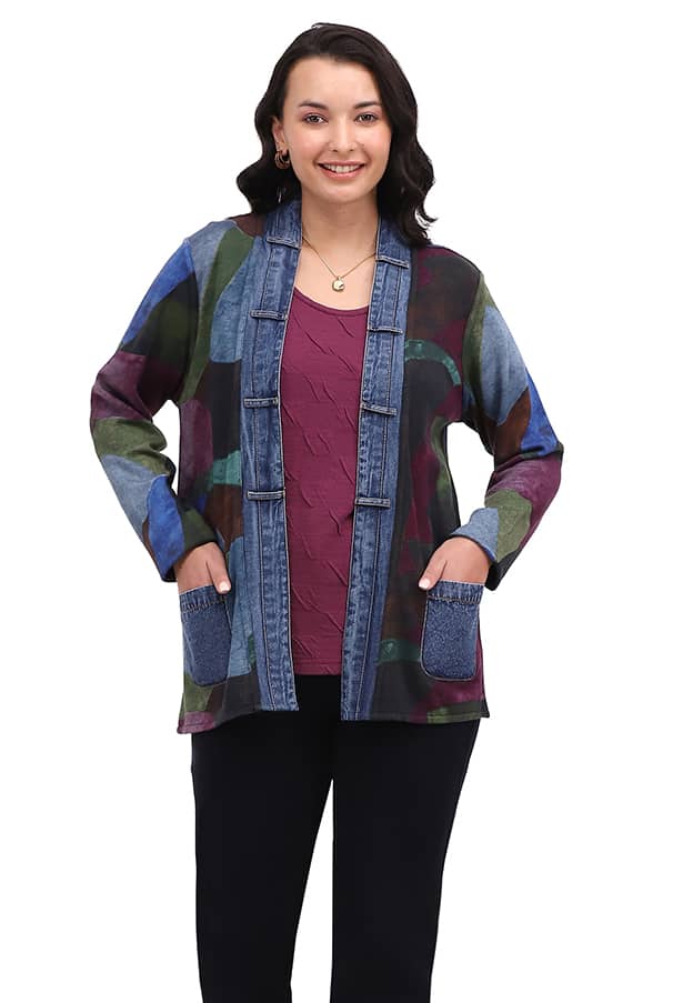 Parsley & Sage - JACKIE REVERSE OPEN FRONT JACKET - 26W255E26