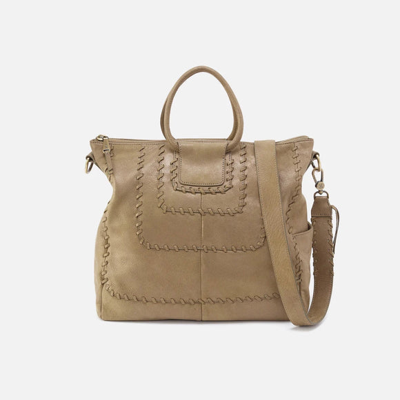 HOBO - Sheila Large Satchel - BURNISHED SAGE IN METALLIC LEATHER