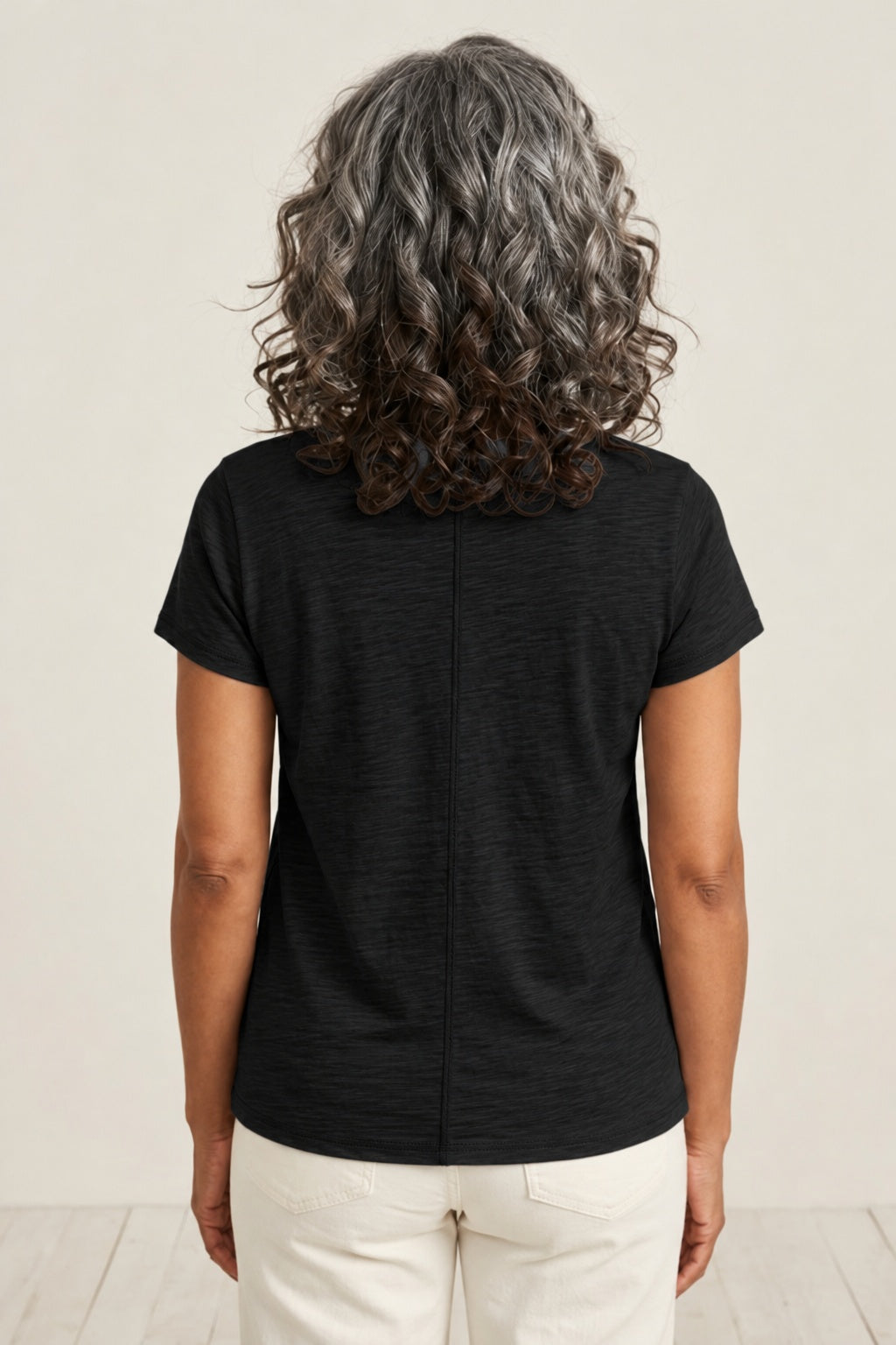 Habitat Cotton Pebble Coverstitch Tee - 27524 - BLACK