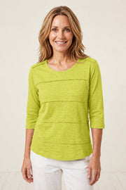 Habitat Cotton Pebble Horizontal Seamed Tee - 27526 - KIWI