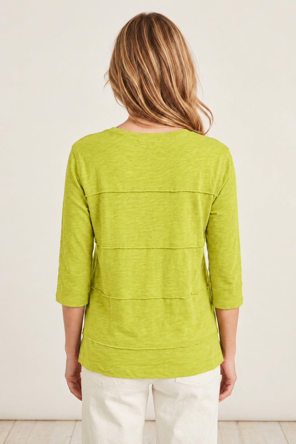 Habitat Cotton Pebble Horizontal Seamed Tee - 27526 - KIWI