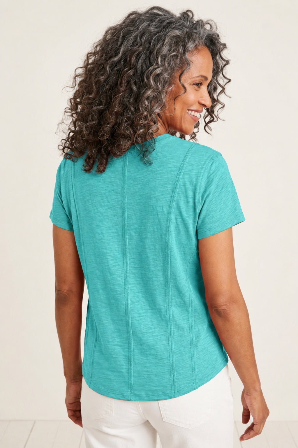 Habitat Cotton Pebble Seamed Tee - 27557 - GROTTO