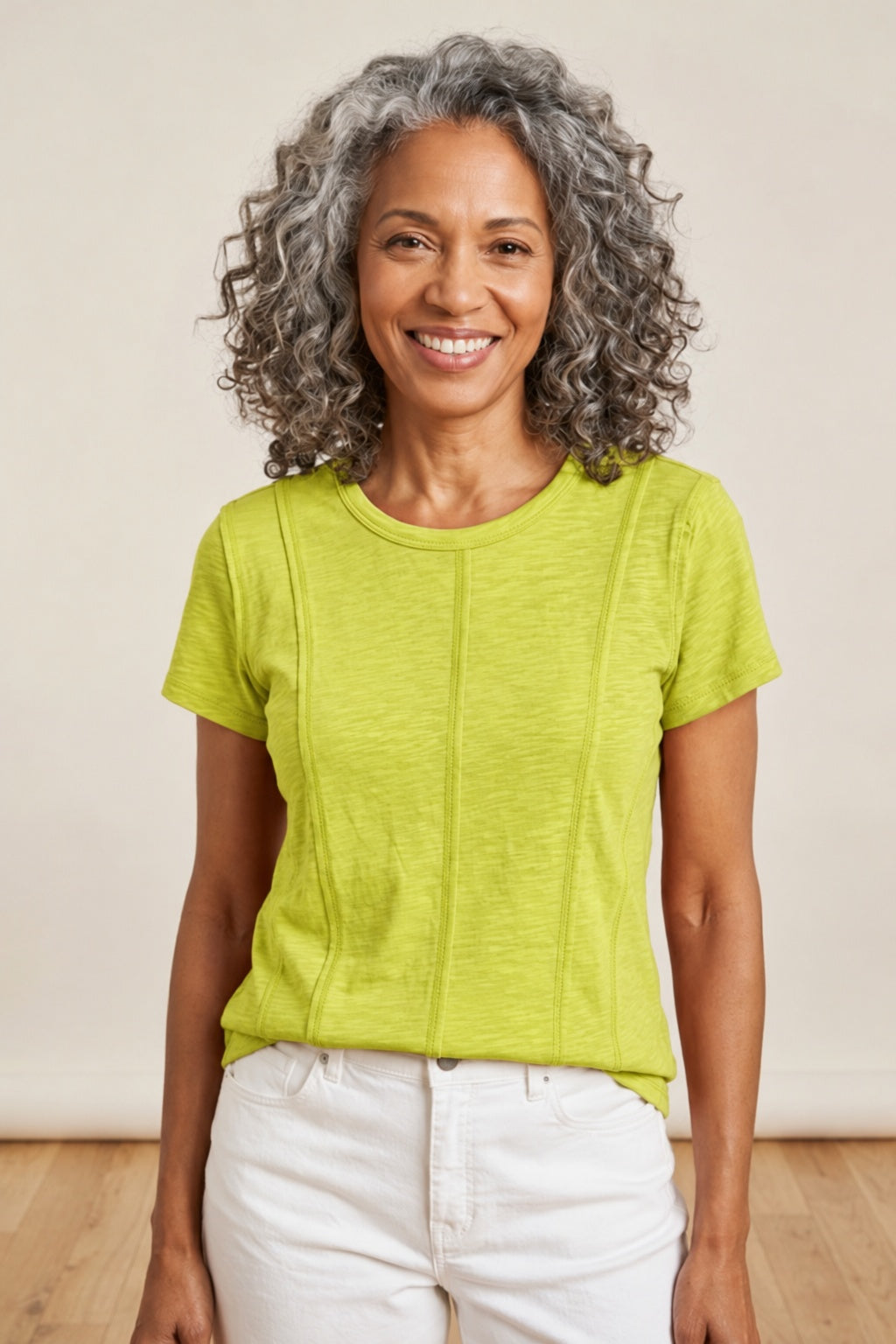 Habitat Cotton Pebble Seamed Tee - 27557 - KIWI
