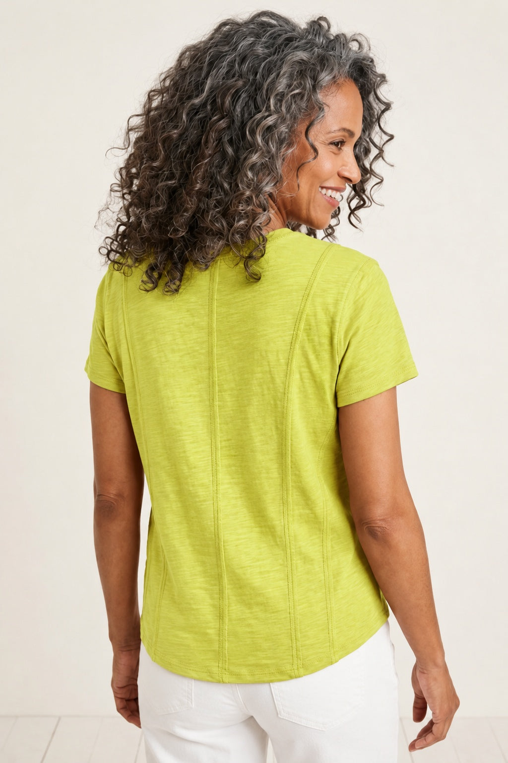Habitat Cotton Pebble Seamed Tee - 27557 - KIWI