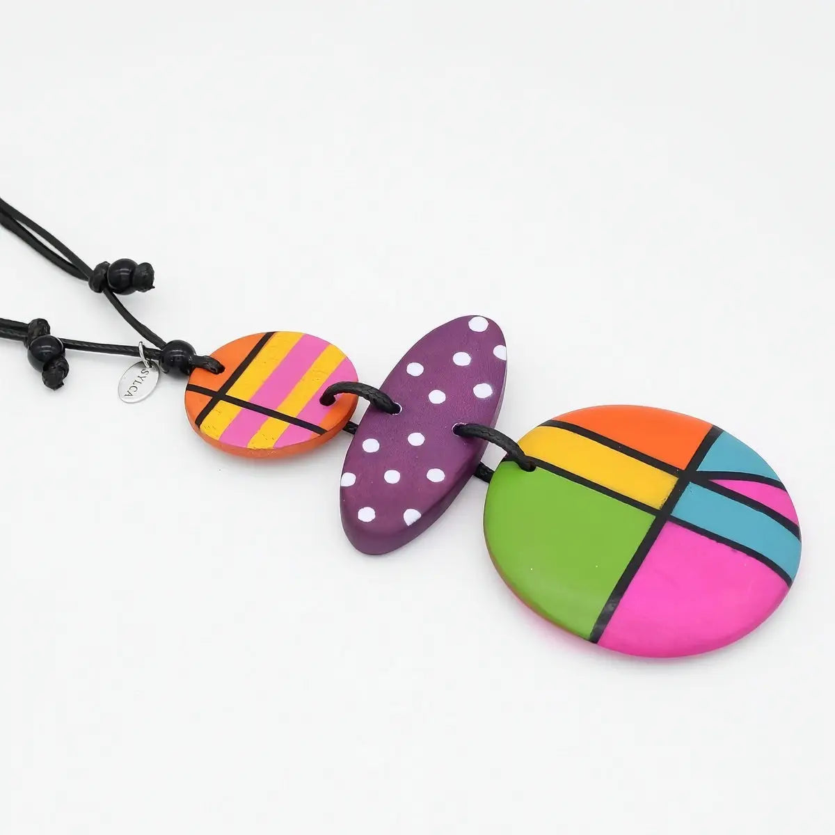 SYLCA Multi Color Abstract Athena Necklace
