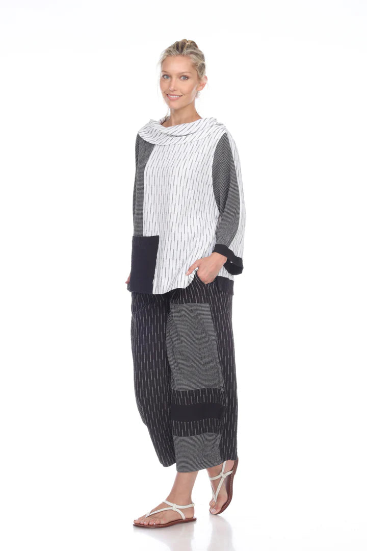 Moonlight Mixed-Print Cowl Neck Tunic - 2804