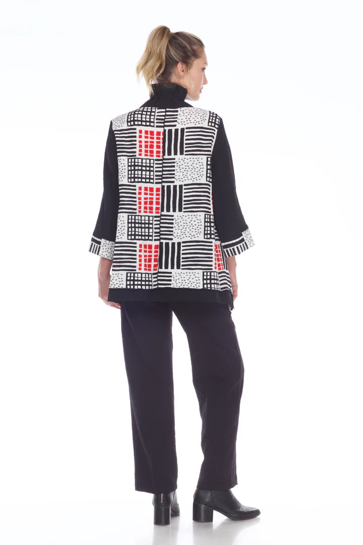 Moonlight Mixed-Media Jacket- RED - 2846