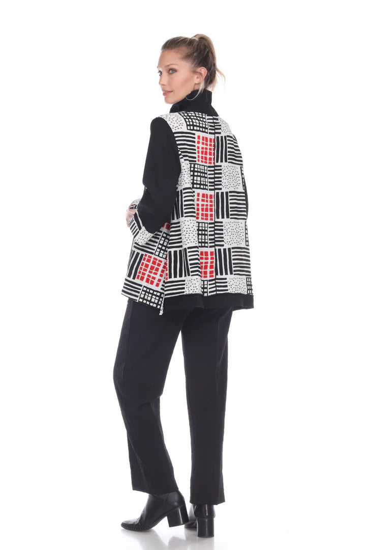 Moonlight Mixed-Media Jacket- RED - 2846