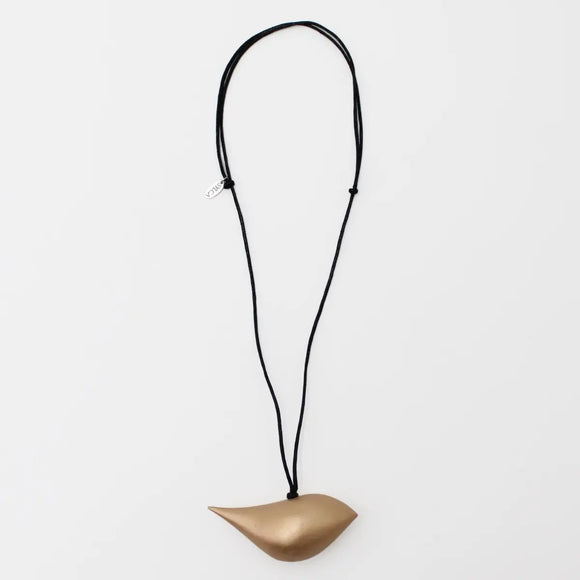 SYLCA Gold Robin Bird Wooden Pendant Adjustable Necklace