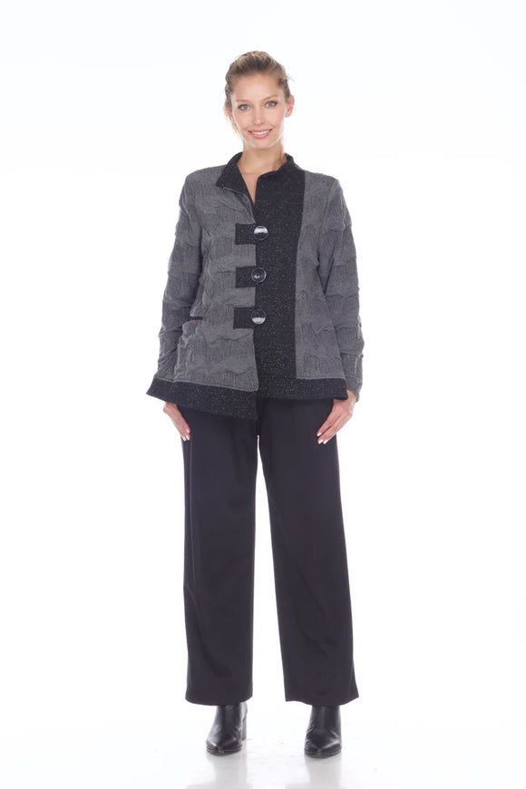 Moonlight Soft Knit Asymmetric Sweater Jacket in Grey - 2966-GRY