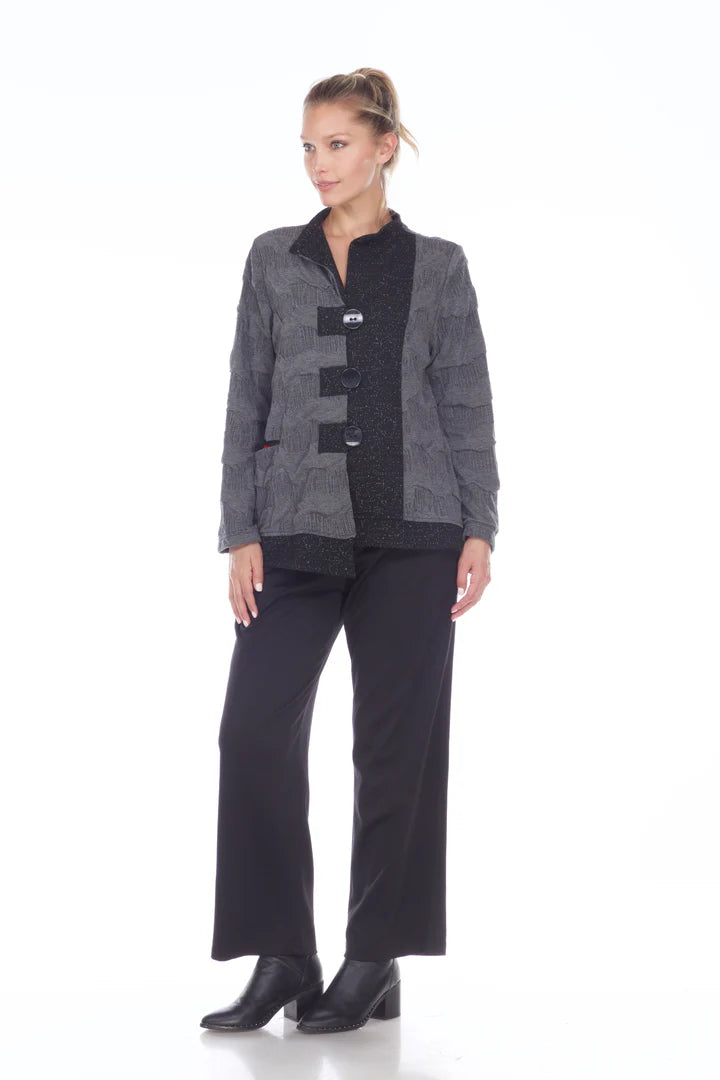 Moonlight Soft Knit Asymmetric Sweater Jacket in Grey - 2966-GRY