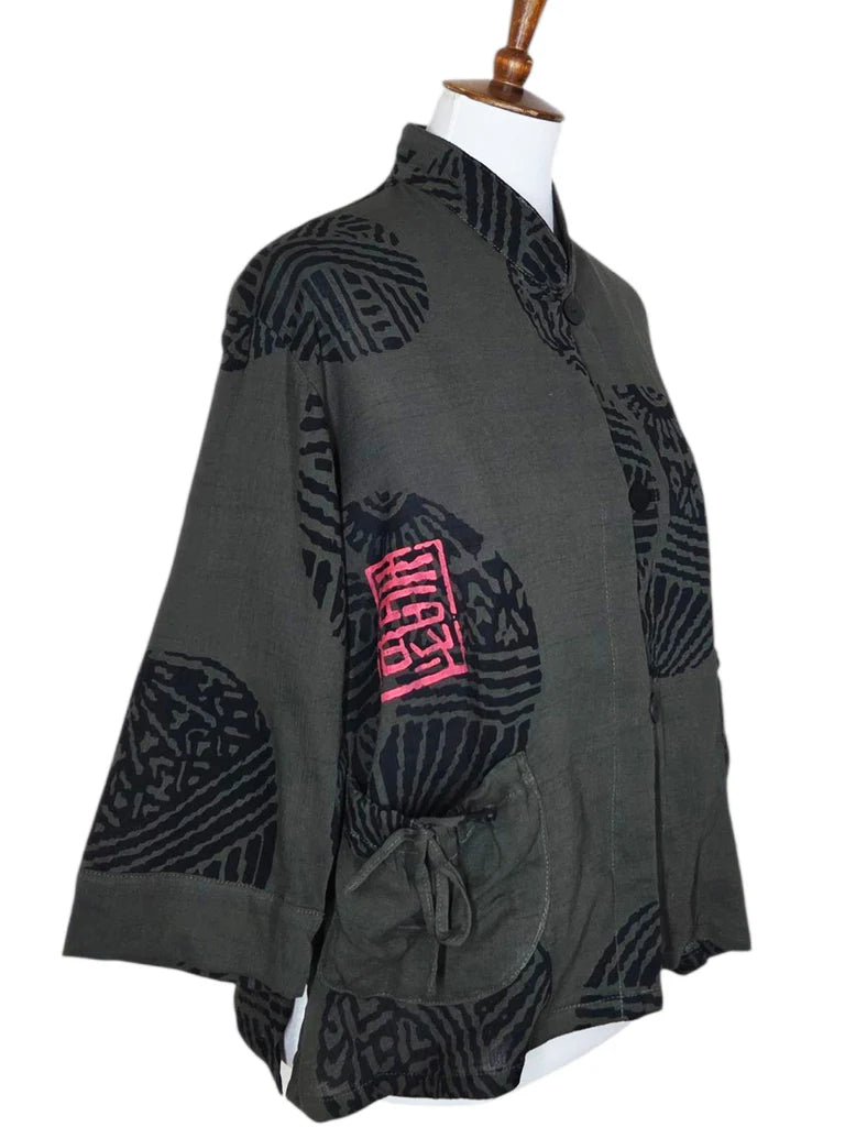 Yasuko Pouch Pocket Jacket - TE-169 - Charcoal