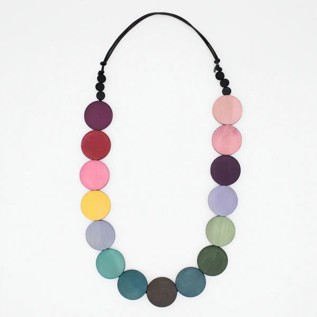 SYLCA Wood Dark Multi Bead Statement Necklace - SD24N23 - DARK MULTI