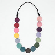 SYLCA Wood Dark Multi Bead Statement Necklace - SD24N23 - DARK MULTI