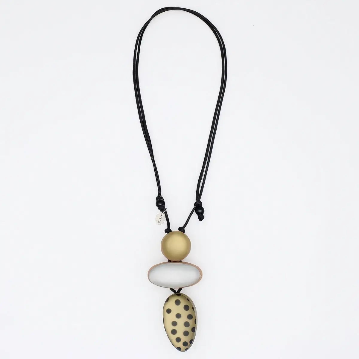 SYLCA Gold Midori Polka Dot Statement Pendant