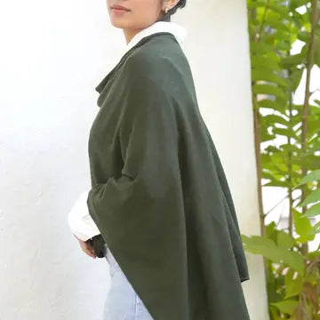 Dolma Cashmere Poncho - SEAWEED