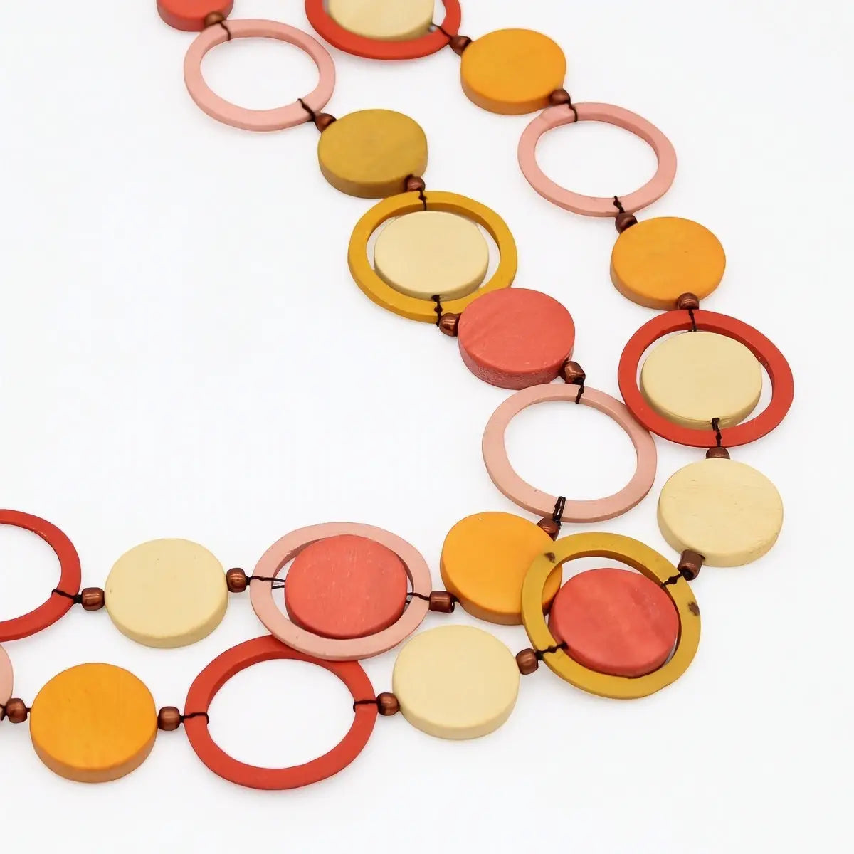 SYLCA Orange Circle Cut-Out Necklace