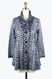 DAMEE HOLOGRAPHIC SCALE MESH FLARE JKT- 300-BLU