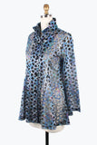 DAMEE HOLOGRAPHIC SCALE MESH FLARE JKT- 300-BLU