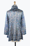 DAMEE HOLOGRAPHIC SCALE MESH FLARE JKT- 300-BLU