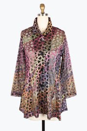 DAMEE HOLOGRAPHIC SCALE MESH FLARE JKT - 300-PLM