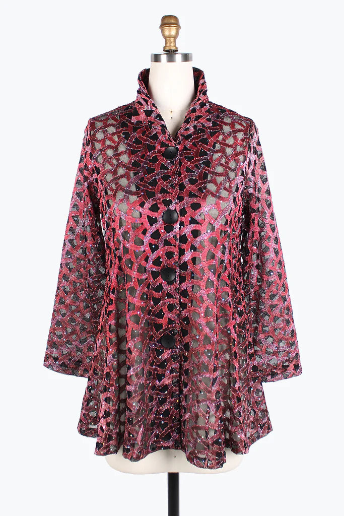 DAMEE Holographic Scale Mesh Flare JKT- 300-RED