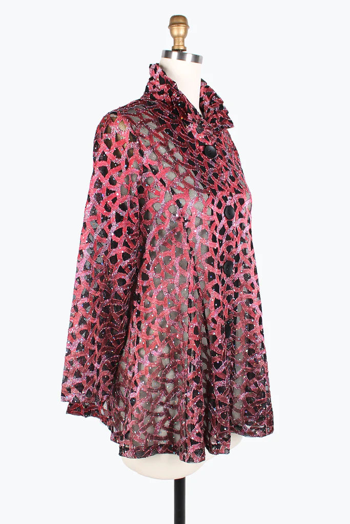 DAMEE Holographic Scale Mesh Flare JKT- 300-RED