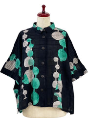 MONA LISA by Pure Fit - Tab Pocket Jacket - Bead Strands Print - 3004-2-BK - BLACK (A)