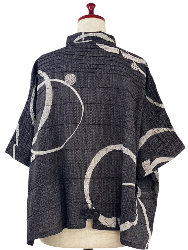 MONA LISA by Pure Fit - Tab Pocket Jacket - Multi Ring Print - 3004-3-BK - BLACK (A)
