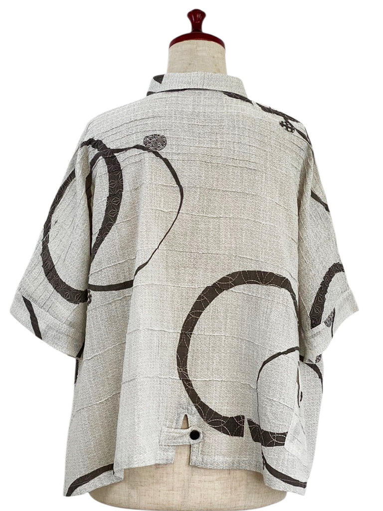 MONA LISA by Pure Fit - Tab Pocket Jacket - Multi Ring Print - 3004-3-NT - NATURAL (G)