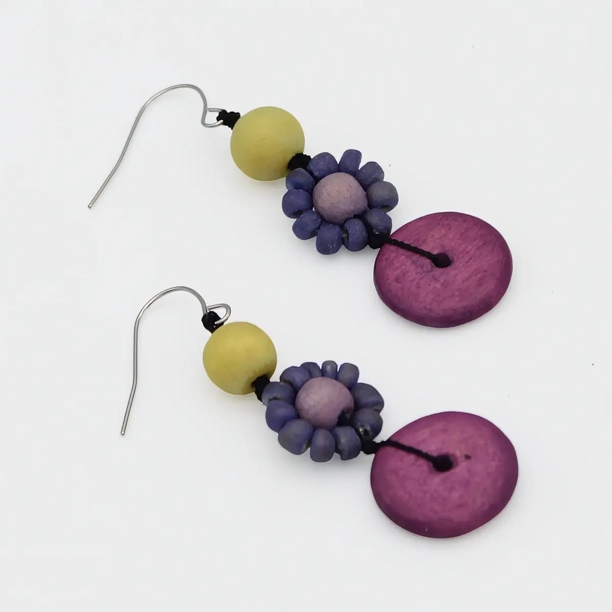 SYLCA Petite Daisy Purple Earrings