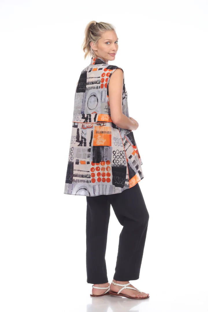 Moonlight Multi Pattern Vest in LIME - 3052 (NOT ORANGE)