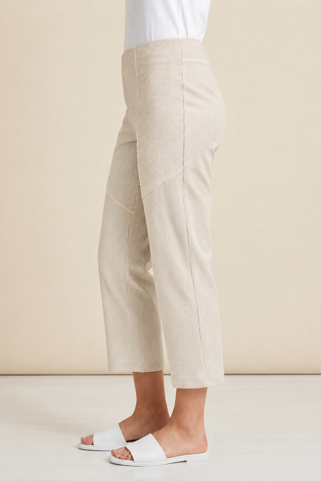 Habitat Stonewash Knits Stripe Flood Pant - 31167 - ECRU