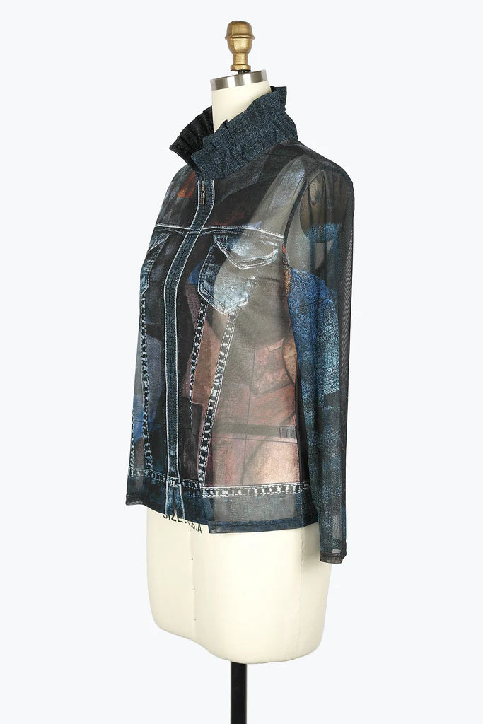 DAMEE ART OF MUSIC DENIM MESH TWIN SET - 31429 - BRN