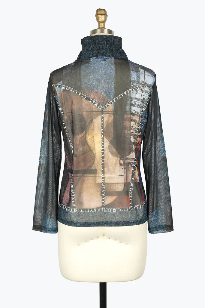 DAMEE ART OF MUSIC DENIM MESH TWIN SET - 31429 - BRN