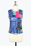 DAMEE PAISLEY DENIM MESH TWIN SET - 31435 - BLU