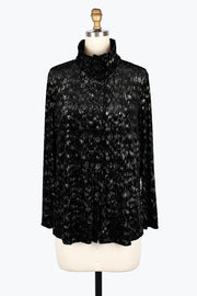 DAMEE LEOPARD BURNOUT SHIRT TWIN SET - 31440-BLK