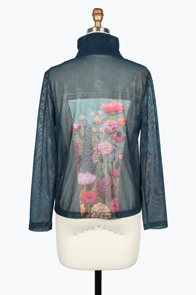 DAMEE DENIM AND PINK FLORAL TWIN SET - 31453 - DENIM