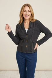 Habitat Stonewash Cotton Spandex South Side Jacket - 31521 - BLACK