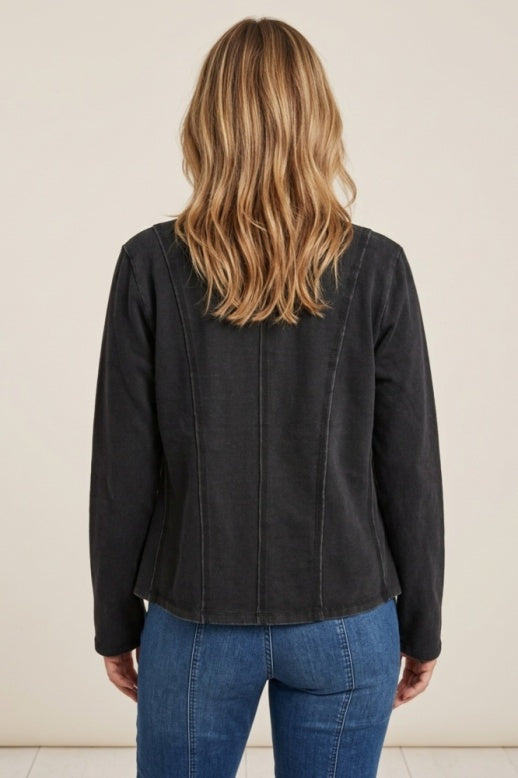 Habitat Stonewash Cotton Spandex South Side Jacket - 31521 - BLACK