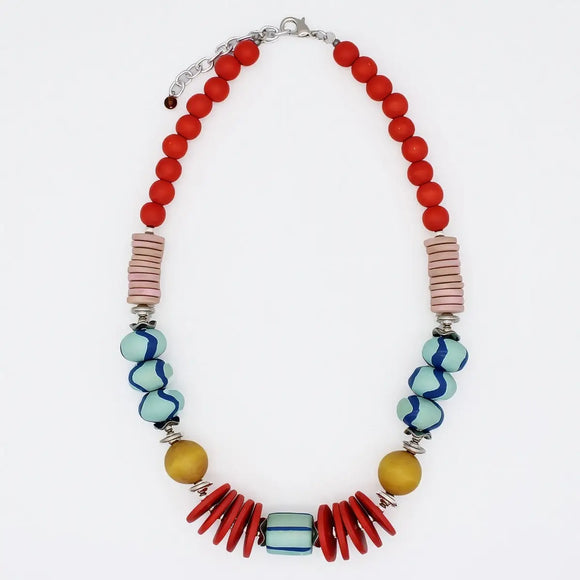 SYLCA Vivid Multi Color Marcella Statement Necklace