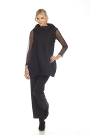 MOONLIGHT Cowl Neck Sleeveless Tunic - 3220 - BLACK